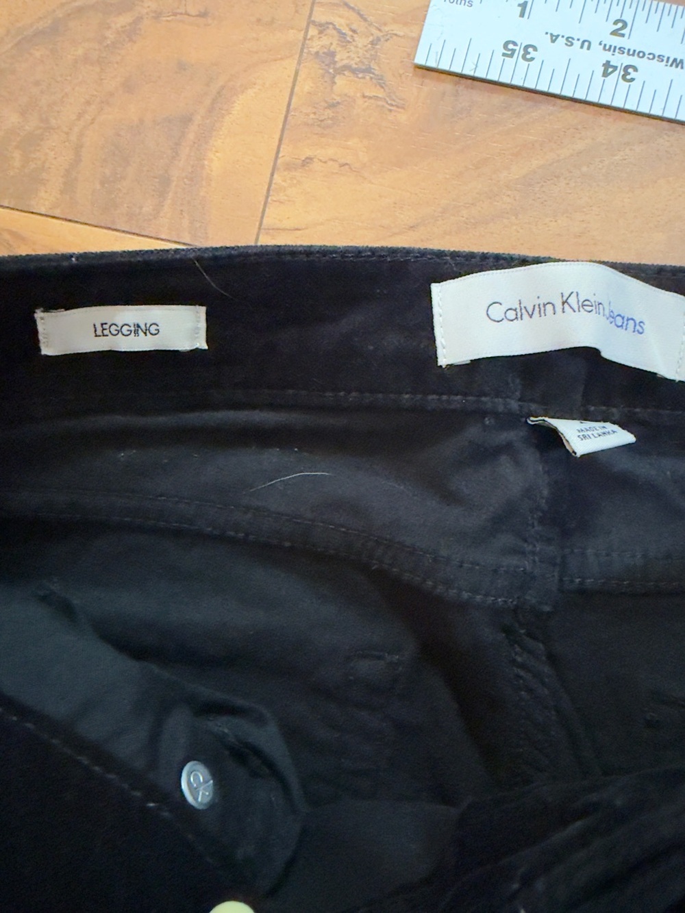Calvin Klein Velvet Leggings Womens Stretch Pull-On Soft Velour Pants Black Sz 2 - Picture 4 of 7